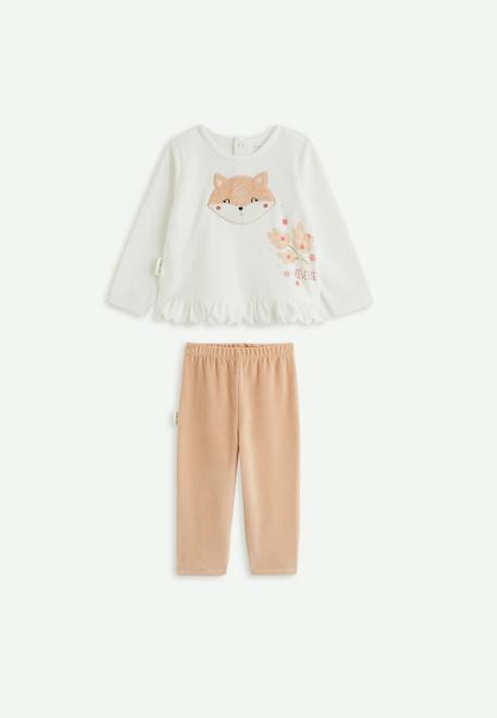 Pyjama enfant 2 pièces en velours petite rêveuse Rose 1 - vertbaudet enfant 
