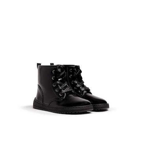 Bottines filles synthétique fermeture éclair barefoot Black+Grey 4 - vertbaudet enfant 
