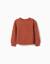 Pull en maille ajourée avec manches bouffantes Marron+Rose 1 - vertbaudet enfant 