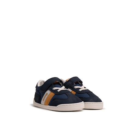 Sneakers garçon synthétique fermeture adhésive barefoot Blanc_marine+Kaky+Marine_orange 14 - vertbaudet enfant 