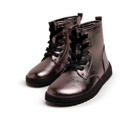 Bottines filles synthétique fermeture éclair barefoot Black+Grey 12 - vertbaudet enfant 