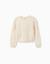 Pull en maille avec broderie florale Blanc 1 - vertbaudet enfant 