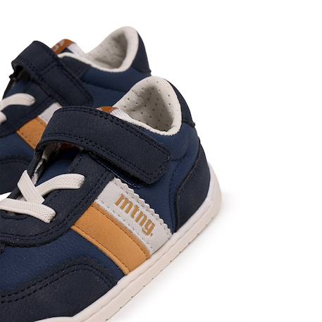 Sneakers garçon synthétique fermeture adhésive barefoot Blanc_marine+Kaky+Marine_orange 16 - vertbaudet enfant 