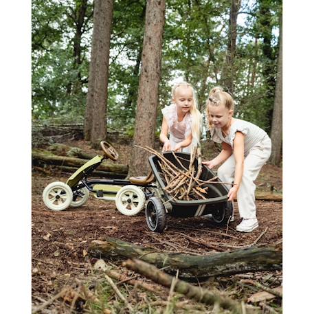 Kart enfant à pédales avec remorque - de 2 à 5 ans - Jeu exterieur Noir+Vert 8 - vertbaudet enfant 