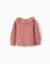 Pull en maille ajourée avec col à volants Rose 2 - vertbaudet enfant 