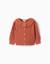 Cardigan en maille ajourée avec col à volants Marron 1 - vertbaudet enfant 