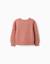 Pull en maille ajourée avec manches bouffantes Marron+Rose 4 - vertbaudet enfant 