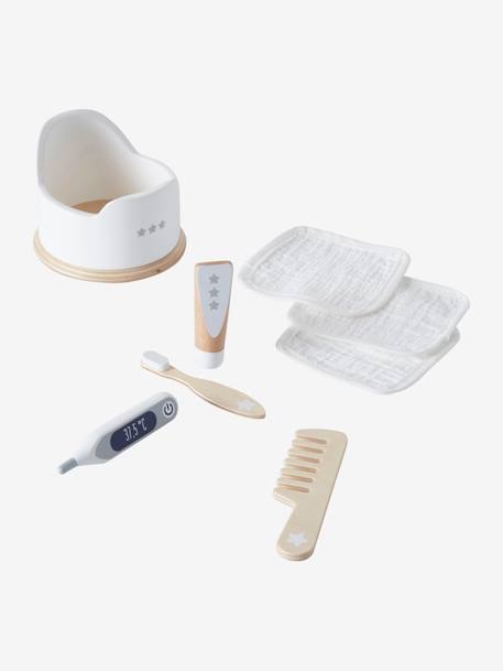 Set accessoires hygiène poupon en bois FSC® blanc 1 - vertbaudet enfant 
