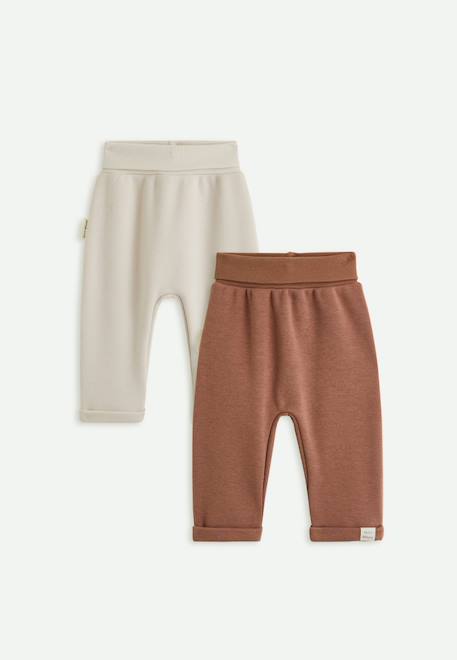 Lot de 2 sarouels bébé en molleton ultra chaud Marron 1 - vertbaudet enfant 