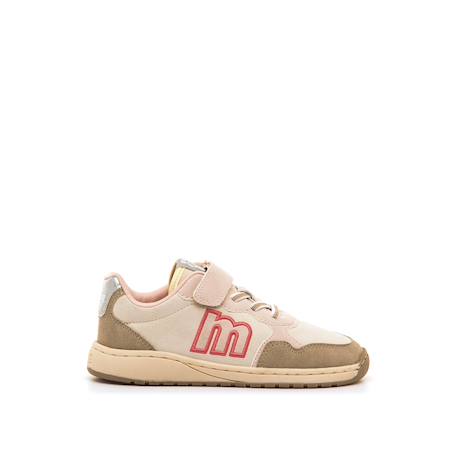 Sneakers filles synthétique lacets- fermeture adhésive barefoot Beige+White 1 - vertbaudet enfant 