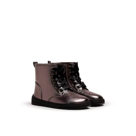 Bottines filles synthétique fermeture éclair barefoot Black+Grey 10 - vertbaudet enfant 
