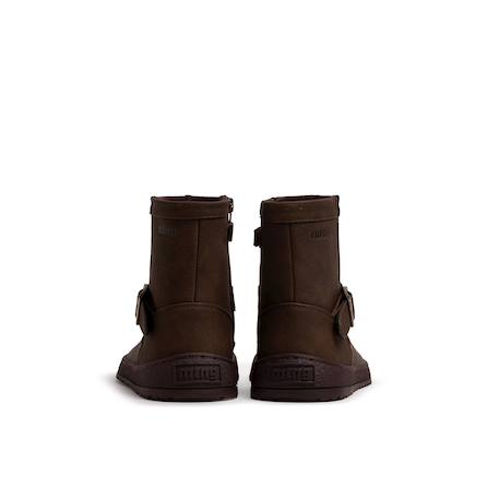 Bottines filles synthétique fermeture éclair barefoot Black+Brown+Moka 17 - vertbaudet enfant 