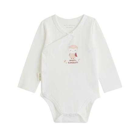 Lot de 2 bodies bébé manches longues ouverture croisée miette Ecru 6 - vertbaudet enfant 