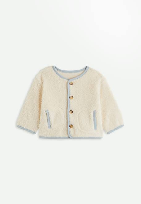 Veste bébé en sherpa voix lactée Ecru 1 - vertbaudet enfant 