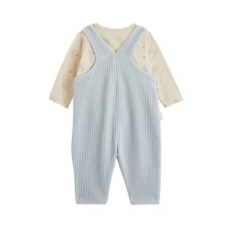 Ensemble salopette bébé en velours et t-shirt voix lactée Bleu 3 - vertbaudet enfant 