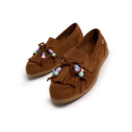 Chaussures filles synthétique sans fermeture- ouverts Beige+Brown 10 - vertbaudet enfant 
