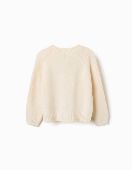 Cardigan en maille avec fleurs brodées Blanc 2 - vertbaudet enfant 