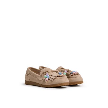 Chaussures filles synthétique sans fermeture- ouverts Beige+Brown 5 - vertbaudet enfant 