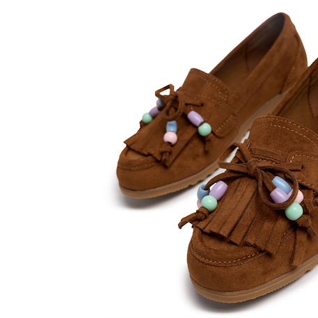 Chaussures filles synthétique sans fermeture- ouverts Beige+Brown 12 - vertbaudet enfant 