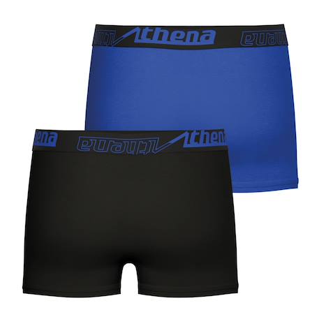 Lot de 2 boxers garçon ecopack Bleu électrique-noir 3 - vertbaudet enfant 