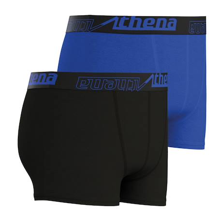 Lot de 2 boxers garçon ecopack Bleu électrique-noir 2 - vertbaudet enfant 