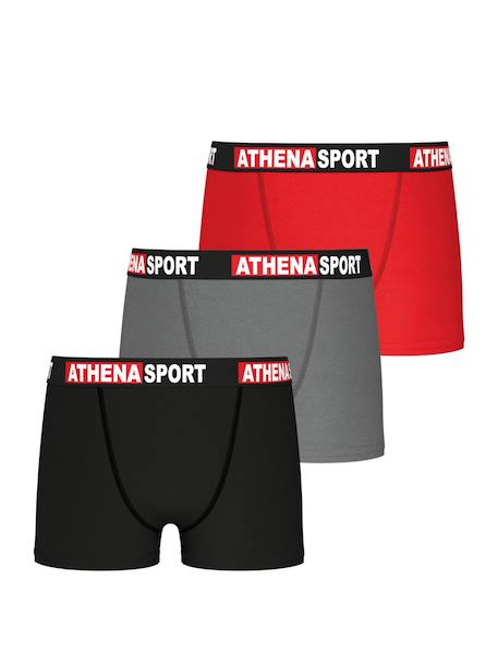 Lot de 3 boxers garçon daily sport coton Noir-bleu+Noir-rouge-gris 4 - vertbaudet enfant 