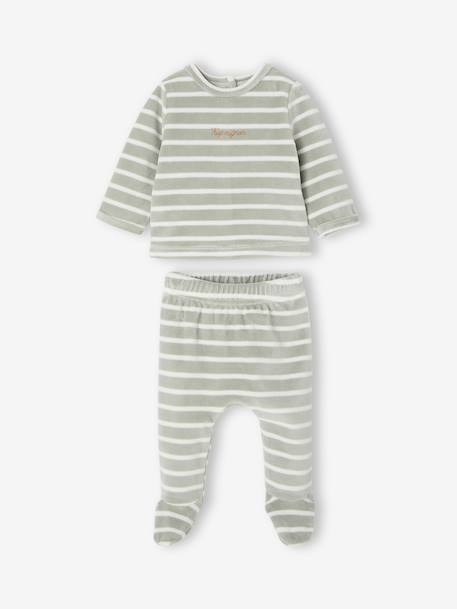 Lot de 2 pyjamas naissance manches longues vert sauge 6 - vertbaudet enfant 