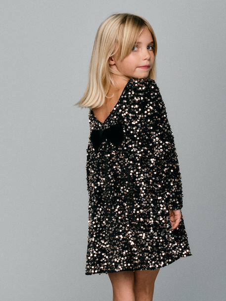 Robe fille à sequins chocolat 5 - vertbaudet enfant 