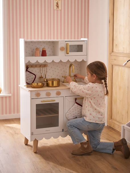 Cuisine feston avec accessoires en bois FSC® blanc 1 - vertbaudet enfant 