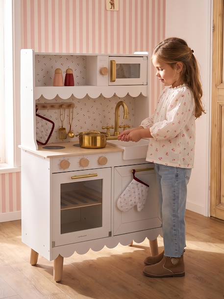 Cuisine feston avec accessoires en bois FSC® blanc 2 - vertbaudet enfant 