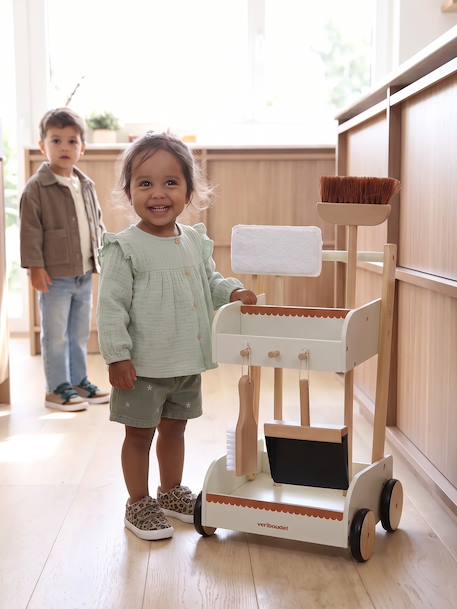 Chariot de ménage en bois FSC® écru 2 - vertbaudet enfant 