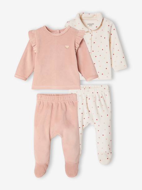 Lot de 2 pyjamas bébé fille rose poudré 1 - vertbaudet enfant 