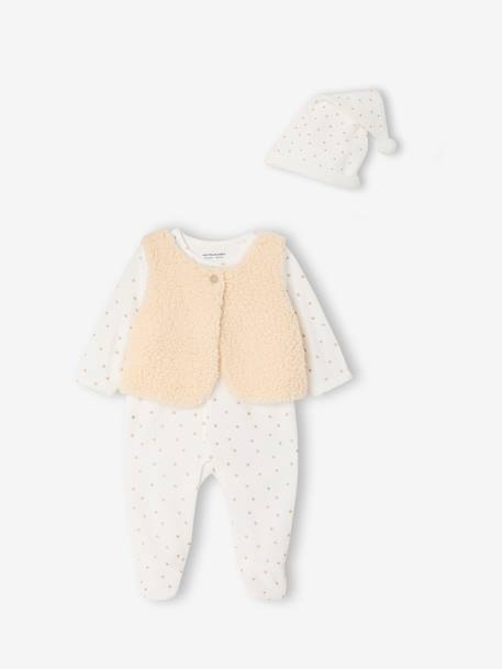 Ensemble dors bien gilet bonnet bébé fille écru 1 - vertbaudet enfant 