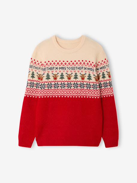 Pull de Noël Adulte Mixte Capsule Famille rouge 8 - vertbaudet enfant 