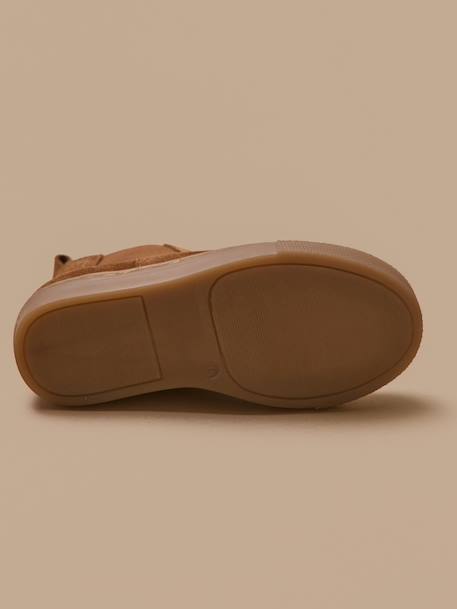Boots chelsea cuir suédé garçon Camel+Marine 4 - vertbaudet enfant 