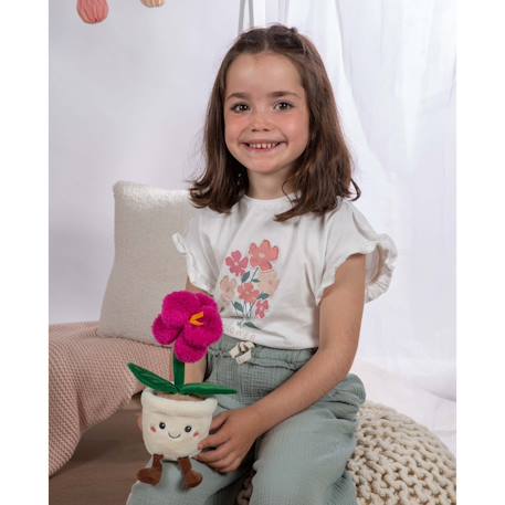 Peluche - fleur orchidée avec pot – mimi flowers – 24 cm Rose 2 - vertbaudet enfant 