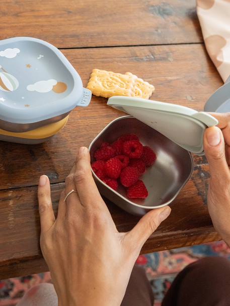 Lot 3 boîtes repas inox multi-usage bleu+rose 4 - vertbaudet enfant 