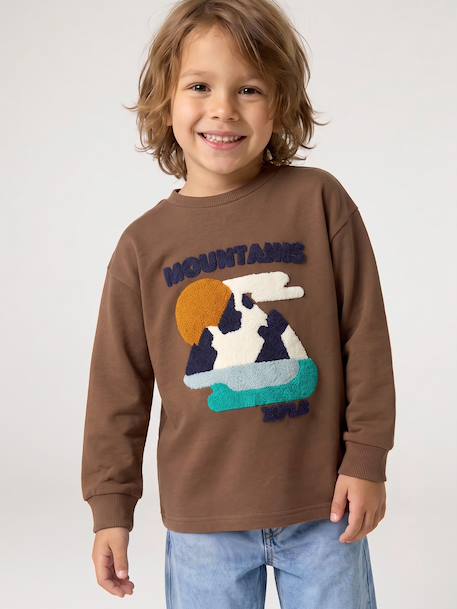 T-shirt manches longues garçon marine+noisette 8 - vertbaudet enfant 