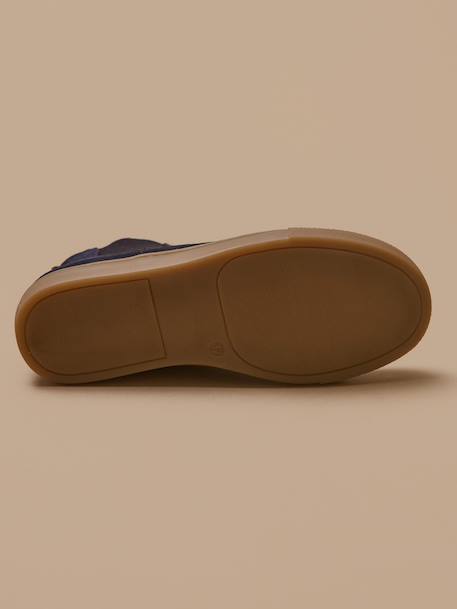 Boots chelsea cuir suédé garçon Camel+Marine 10 - vertbaudet enfant 