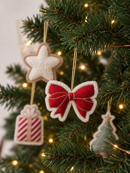 Lot de 10 décorations de sapin en feutrine rouge 3 - vertbaudet enfant 