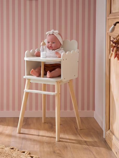 Chaise haute poupon feston en bois FSC® blanc 5 - vertbaudet enfant 