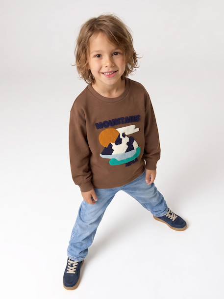 T-shirt manches longues garçon marine+noisette 12 - vertbaudet enfant 