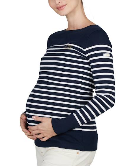Marinière de grossesse et d'allaitement benodet Blanc/marine+Marine/blanc 9 - vertbaudet enfant 