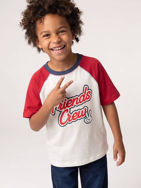 T-shirt manches courtes raglan garçon rouge 2 - vertbaudet enfant 