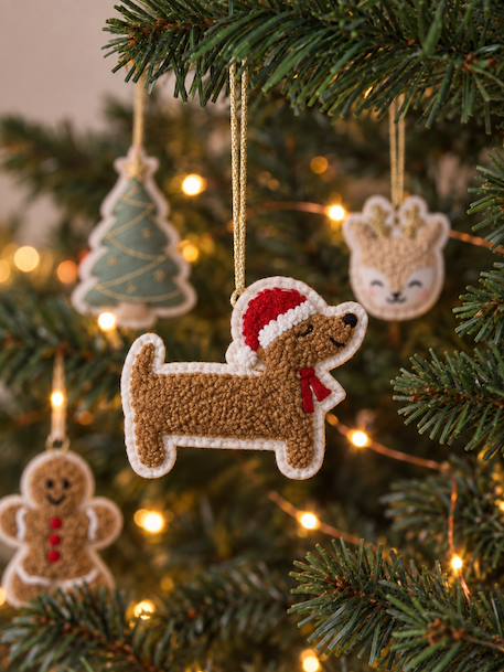 Lot de 10 décorations de sapin en feutrine rouge 2 - vertbaudet enfant 