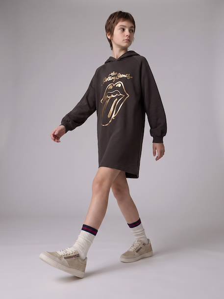 Robe sweat à capuche Rolling Stones anthracite 2 - vertbaudet enfant 