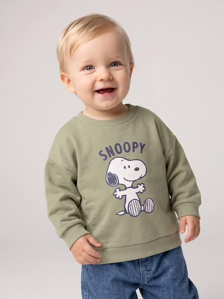 Sweat Snoopy bébé garçon kaki 1 - vertbaudet enfant 
