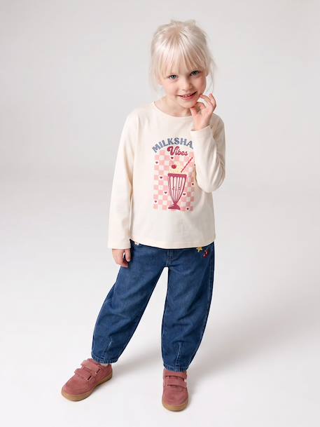 T-shirt manches longues fille écru 6 - vertbaudet enfant 