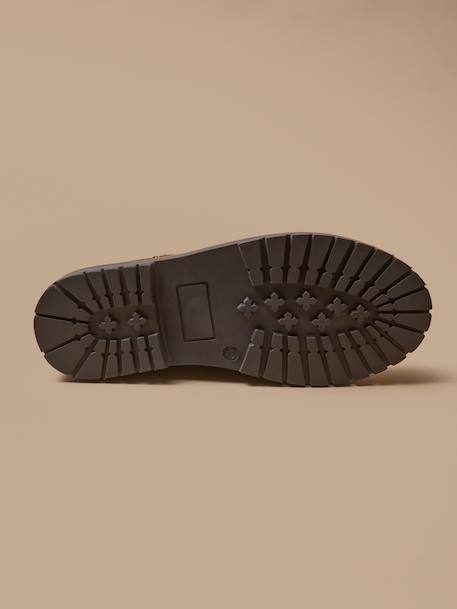 Boots chelsea cuir nubuck garçon Taupe 4 - vertbaudet enfant 