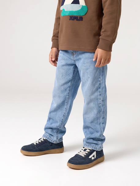 Jean droit garçon morphologie fin denim brut+stone 6 - vertbaudet enfant 